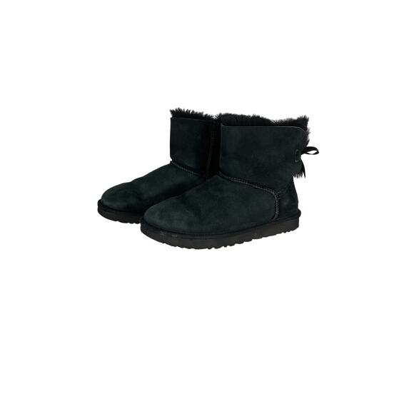 Ugg Mini Bailey Black Boots Size 8 B - Picture 4 of 6